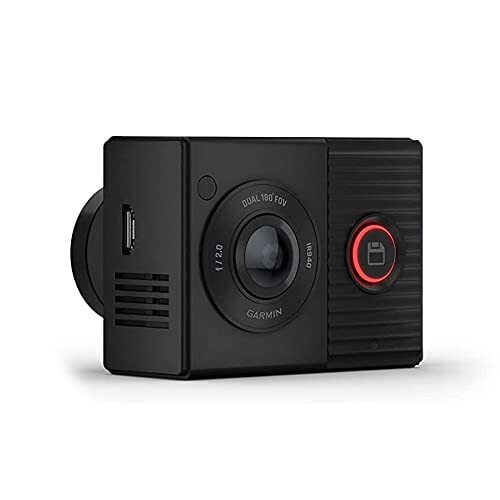 Garmin Dash Cam Tandem, Front and Rear Dual-Lens Dash Camera with Interior Night Vision, Two 180-degree Lenses, Front-Facing Lens with 1440p, Interior-Facing Lens with 720p - 1
