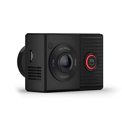 Garmin Dash Cam Tandem, Front and Rear Dual-Lens Dash Camera with Interior Night Vision, Two 180-degree Lenses, Front-Facing Lens with 1440p, Interior-Facing Lens with 720p - 1