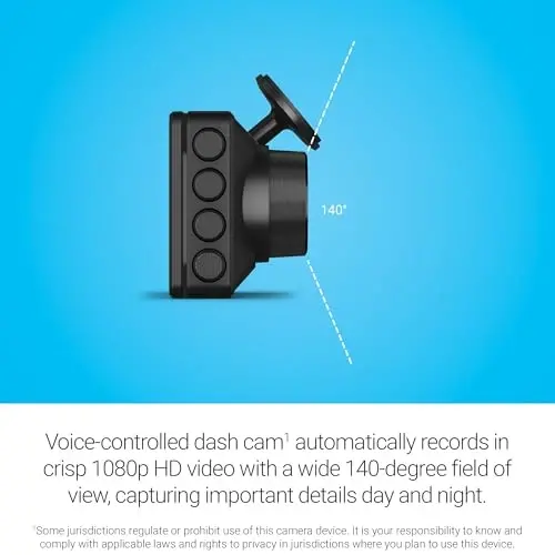 Garmin Dash Cam™ X110, ixcham 1080p HD Dash Cam, 140 darajali ko'rish maydoni, Clarity™ Polarizer, ovozli boshqaruv, GPS, 2.4