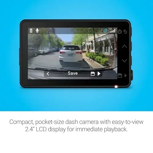 Garmin Dash Cam™ X110, компактная видеорегистратор 1080p HD с углом обзора 140 градусов, встроенный поляризатор Clarity™, голосовое управление, GPS, дисплей 2,4 дюйма, автоматическая запись - 5