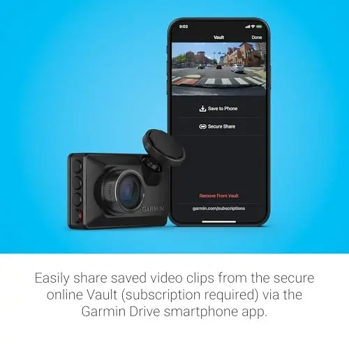 Garmin Dash Cam™ X210, ixcham 1440p HD Dash Cam, 140 darajali ko'rish maydoni, o'rnatilgan Clarity™ Polarizer, ovozli boshqaruv, GPS, 2.4” displey, avtomatik yozuv 