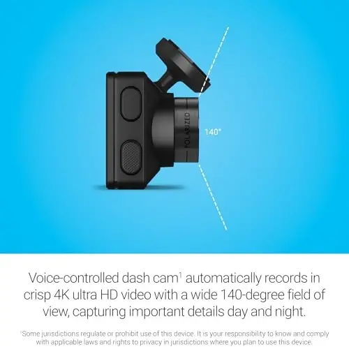 Garmin Dash Cam™ X310, ixcham 4k Ultra HD sensorli boshqaruv paneli kamerasi, 140 graduslik ko'rish maydoni, o'rnatilgan Clarity™ polarizatori, ovozli boshqaruv, GPS, 2.4” displey, avtomatik yozuv - 3