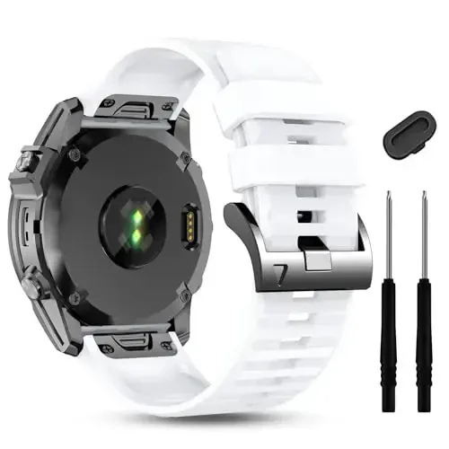 Silicone Band for Garmin Enduro 3 2/Fenix 8 pro/tactix 8 AMOLED 51mm/Fenix 7X/6X pro sapphire solar/5X plus, 26mm Quickfit Sprot Watch Strap Replacement for Descent Mk2i/3i/epix Pro/quatix 8 51mm - MDBBLBM