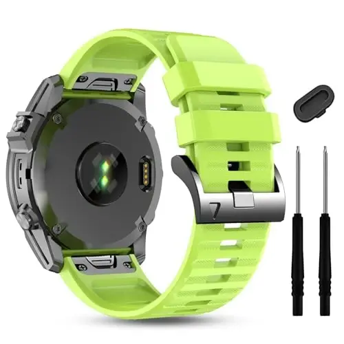 Silicone Band for Garmin Enduro 3 2/Fenix 8 pro/tactix 8 AMOLED 51mm/Fenix 7X/6X pro sapphire solar/5X plus, 26mm Quickfit Sprot Watch Strap Replacement for Descent Mk2i/3i/epix Pro/quatix 8 51mm 