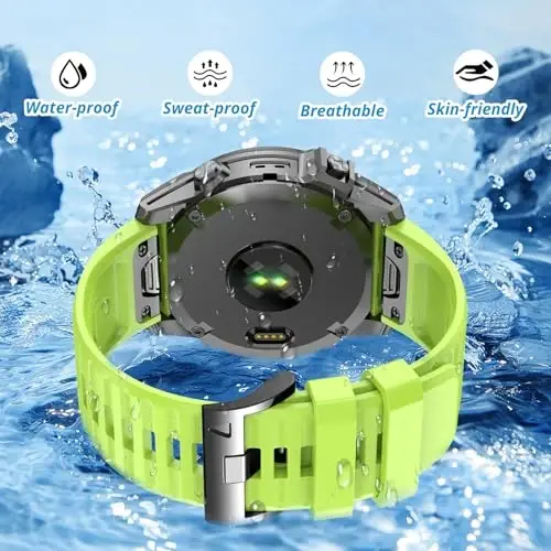 Garmin Enduro 3 2/Fenix 8/tactix 8 AMOLED 51mm/Fenix 7X/6X, 26mm Quickfit Sprot Saat Kordonu Değişimi için Silikon Bant Fenix 7X pro sapphire solar/6X pro/5X/5X plus/epix Pro/Descent Mk2i - 3
