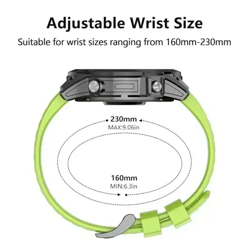 Silicone Band for Garmin Enduro 3 2/Fenix 8/tactix 8 AMOLED 51mm/Fenix 7X/6X, 26mm Quickfit Sprot Watch Strap Replacement for Fenix 7X pro sapphire solar/6X pro/5X/5X plus/epix Pro/Descent Mk2i - MDBBLBM (1)