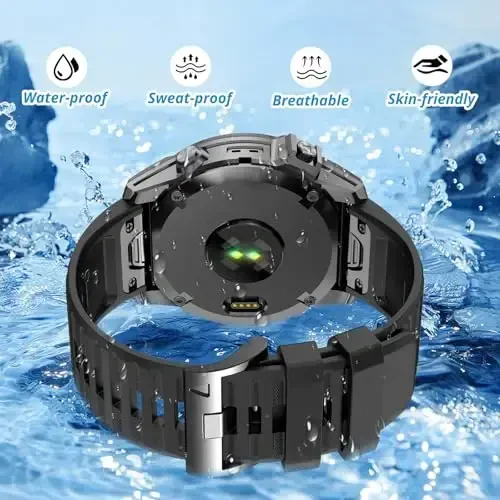 Garmin Enduro 3 2/Fenix 8/tactix 8 AMOLED 51mm/Fenix 7X/6X, 26mm Quickfit Sprot Watch Strap uchun silikon tasma Fenix 7X pro sapphire solar/6X pro/5X/5X plus/epix Pro/Descent Mk2i uchun almashtirish - 3