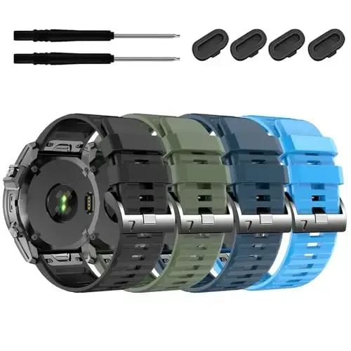 Garmin Enduro 3 2/Fenix 8/tactix 8 AMOLED 51mm/Fenix 7X/6X, 26mm Quickfit Sprot Watch Strap uchun silikon tasma Fenix 7X pro sapphire solar/6X pro/5X/5X plus/epix Pro/Descent Mk2i uchun almashtirish - 1