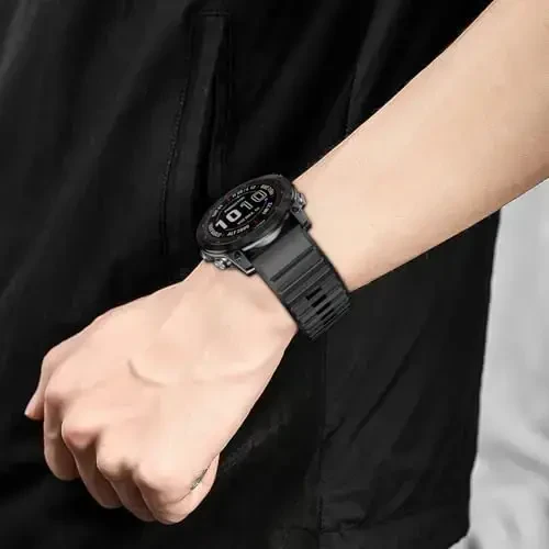 Garmin Enduro 3 2/Fenix 8/tactix 8 AMOLED 51mm/Fenix 7X/6X, 26mm Quickfit Sprot Watch Strap uchun silikon tasma Fenix 7X pro sapphire solar/6X pro/5X/5X plus/epix Pro/Descent Mk2i uchun almashtirish - 5