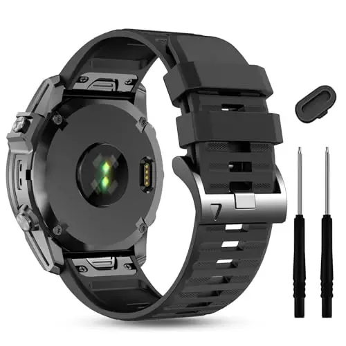 Silicone Band for Garmin Enduro 3 2/Fenix 8 pro/tactix 8 AMOLED 51mm/Fenix 7X/6X pro sapphire solar/5X plus, 26mm Quickfit Sprot Watch Strap Replacement for Descent Mk2i/3i/epix Pro/quatix 8 51mm - 1