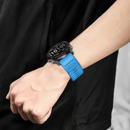 Silicone Band for Garmin Enduro 3 2/Fenix 8 pro/tactix 8 AMOLED 51mm/Fenix 7X/6X pro sapphire solar/5X plus, 26mm Quickfit Sprot Watch Strap Replacement for Descent Mk2i/3i/epix Pro/quatix 8 51mm - 4