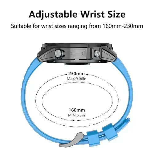 Silicone Band for Garmin Enduro 3 2/Fenix 8/tactix 8 AMOLED 51mm/Fenix 7X/6X, 26mm Quickfit Sprot Watch Strap Replacement for Fenix 7X pro sapphire solar/6X pro/5X/5X plus/epix Pro/Descent Mk2i - MDBBLBM (1)