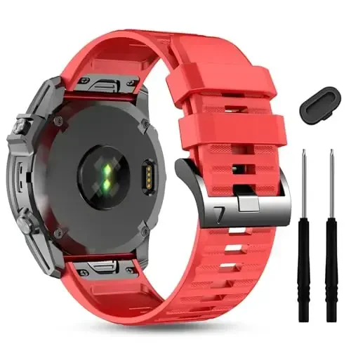 Garmin Enduro 3 2/Fenix 8/tactix 8 AMOLED 51mm/Fenix 7X/6X uchun silikon tasma, 26mm Quickfit Sprot Watch Fenix 7X pro sapphire solar/6X pro/5X/5X plus/epix Pro/Descent Mk2i uchun almashtirish - 1