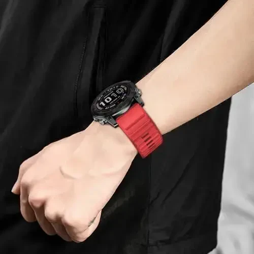 Garmin Enduro 3 2/Fenix 8/tactix 8 AMOLED 51mm/Fenix 7X/6X uchun silikon tasma, 26mm Quickfit Sprot Watch Fenix 7X pro sapphire solar/6X pro/5X/5X plus/epix Pro/Descent Mk2i uchun almashtirish - 4