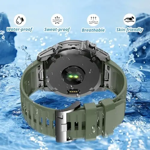 Garmin Enduro 3 2/Fenix 8/tactix 8 AMOLED 51mm/Fenix 7X/6X uchun silikon tasma, 26mm Quickfit Sprot Watch Strap Fenix 7X pro sapphire solar/6X pro/5X/5X plus/epix Pro/Descent Mk2i uchun almashtirish - 3