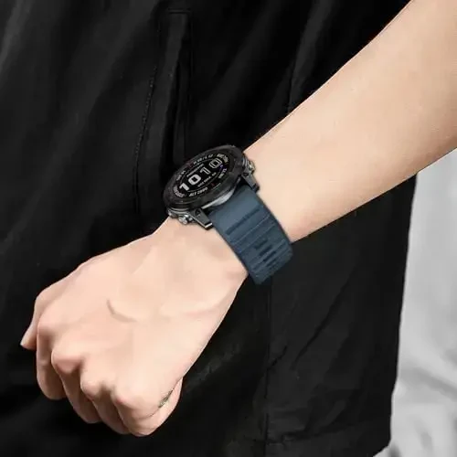 Garmin Enduro 3 2/Fenix 8/tactix 8 AMOLED 51mm/Fenix 7X/6X uchun silikon tasma, Fenix 7X pro sapphire solar/6X pro/5X/5X plus/epix Pro/Descent Mk2i uchun 26mm Quickfit Sprot Soat Tasmalarining O'zgartirilishi - 4