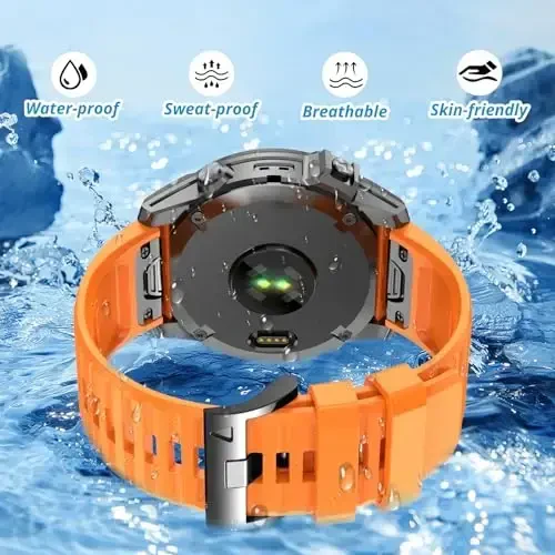 Silicone Band for Garmin Enduro 3 2/Fenix 8 pro/tactix 8 AMOLED 51mm/Fenix 7X/6X pro sapphire solar/5X plus, 26mm Quickfit Sprot Watch Strap Replacement for Descent Mk2i/3i/epix Pro/quatix 8 51mm - 3