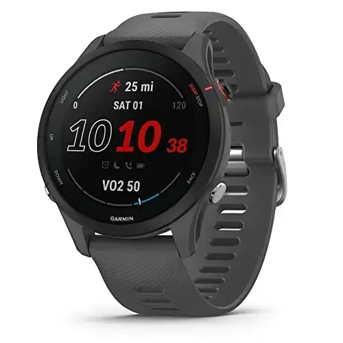 Garmin Forerunner® 255, GPS bilan ishlaydigan aqlli soat, ilg'or tahlillar, uzoq muddatli batareya, to'q kulrang - GARMIN