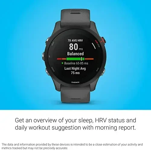 Garmin Forerunner® 255, GPS bilan ishlaydigan aqlli soat, ilg'or tahlillar, uzoq muddatli batareya, to'q kulrang - 4