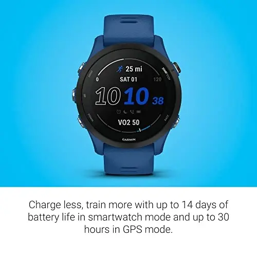 Garmin Forerunner® 255, GPS yugurish uchun aqlli soat, ilg'or tushunchalar, uzoq muddatli batareya, Tidal Blue - 3