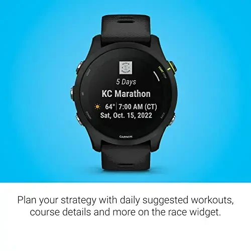 Garmin Forerunner® 255 Music, GPS bilan ishlaydigan aqlli soat, musiqa, ilg'or tushunchalar, uzoq muddatli batareya, qora - 010-02641-20 - 6