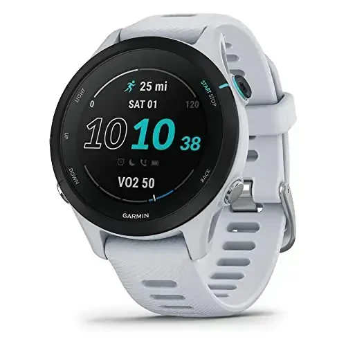 Garmin Forerunner® 255S Music, Smaller GPS Running Smartwatch with Music, Advanced Insights, Long-Lasting Battery, Whitestone - 1