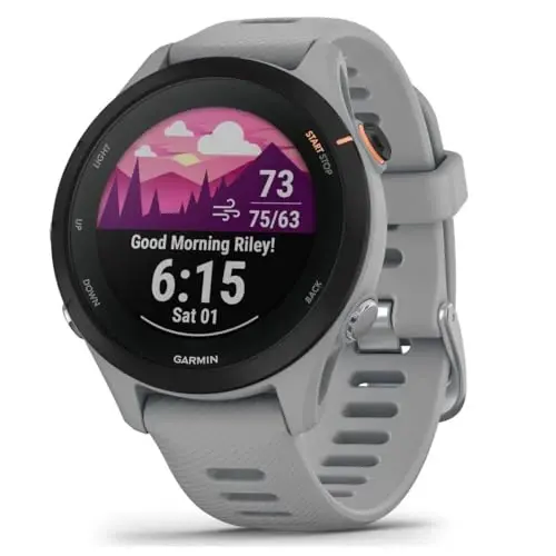 Garmin Forerunner® 255S, Smaller GPS Running Smartwatch, Advanced Insights, Long-Lasting Battery, Powder Gray - 1