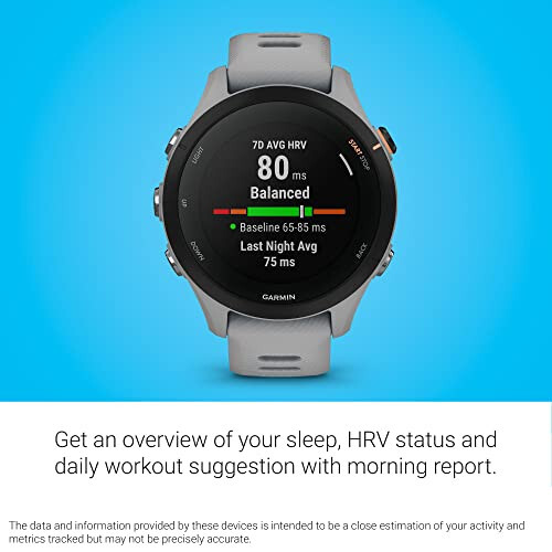 Garmin Forerunner® 255S, Smaller GPS Running Smartwatch, Advanced Insights, Long-Lasting Battery, Powder Gray, 41 MM - 4