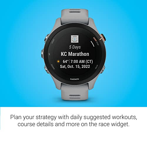 Garmin Forerunner® 255S, Smaller GPS Running Smartwatch, Advanced Insights, Long-Lasting Battery, Powder Gray, 41 MM - 6