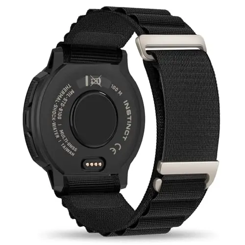 Bolesi Alpine Loop Nylon Watchband Compatible with Garmin Instinct 2/3 45mm Solar,22mm Soft Breathable Adjustable with C-Hook Sports Replacement Strap for Instinct Solar/Tactical/Esports/Tide - 1