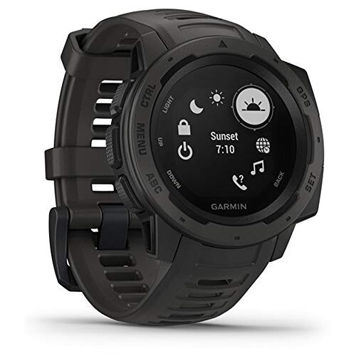 Garmin Instinct, Прочные наручные часы для активного отдыха с GPS, функциями Glonass и Galileo, мониторингом сердечного ритма и 3-осевым компасом, Графитовый - 4