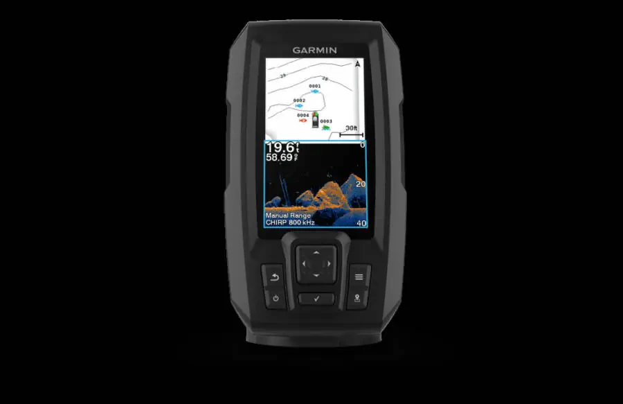 Garmin STRIKER Vivid 4cv, Ishlatish oson 4 dyuymli rangli baliq qidiruvchi va sonar transduseri, Vivid skanerlash rang palitralari - 1