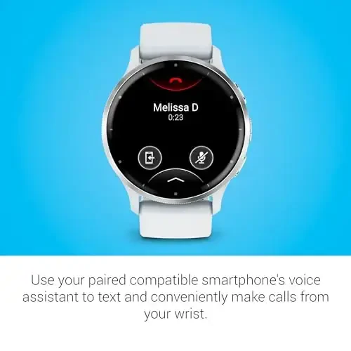 Garmin Venu 3 Silver Stainless Steel Bezel 1.4-Inch AMOLED Touchscreen Display Smart Watch with 45mm Whitestone Case and Silicone Band - 6