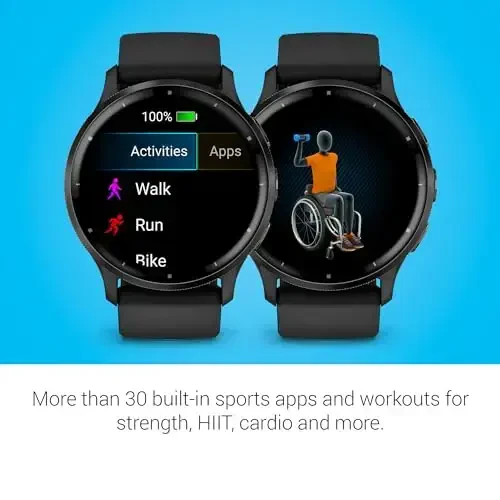 Garmin Venu 3 Slate Stainless Steel Bezel 1.4-Inch AMOLED Touchscreen Display Smart Watch with 45mm Black Case and Silicone Band - 5