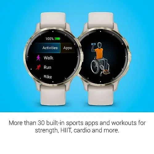 Garmin Venu 3S Açık Altın Paslanmaz Çelik Çerçeve 1,2 İnç AMOLED Dokunmatik Ekran Akıllı Saat, 41 mm Fildişi Kasa ve Silikon Kordon - 5