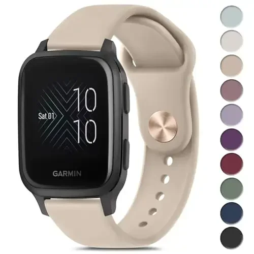 Amzpas for Garmin Venu Sq Watch Band, 20mm Quick Release Watch Bands Soft Silicone Sport Strap for Garmin Venu Sq/Venu Sq 2/Venu Sq Music/Venu Smartwatch - Amzpas