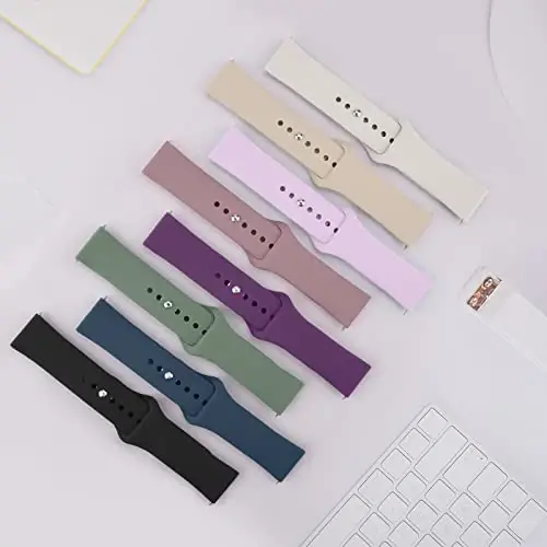 Amzpas Quick Release Watch Bands for Garmin Venu Sq/Venu Sq 2 - Soft Silicone Sport Strap, 20mm - 5
