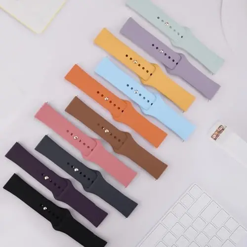 Amzpas Quick Release Watch Bands for Garmin Venu Sq/Venu Sq 2 - Soft Silicone Sport Strap, 20mm - 5