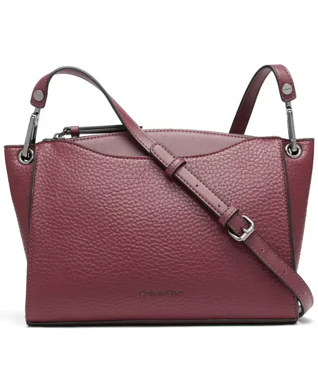 Garnet Adjustable Top Zipper Crossbody-Deep Rouge - Calvin Klein