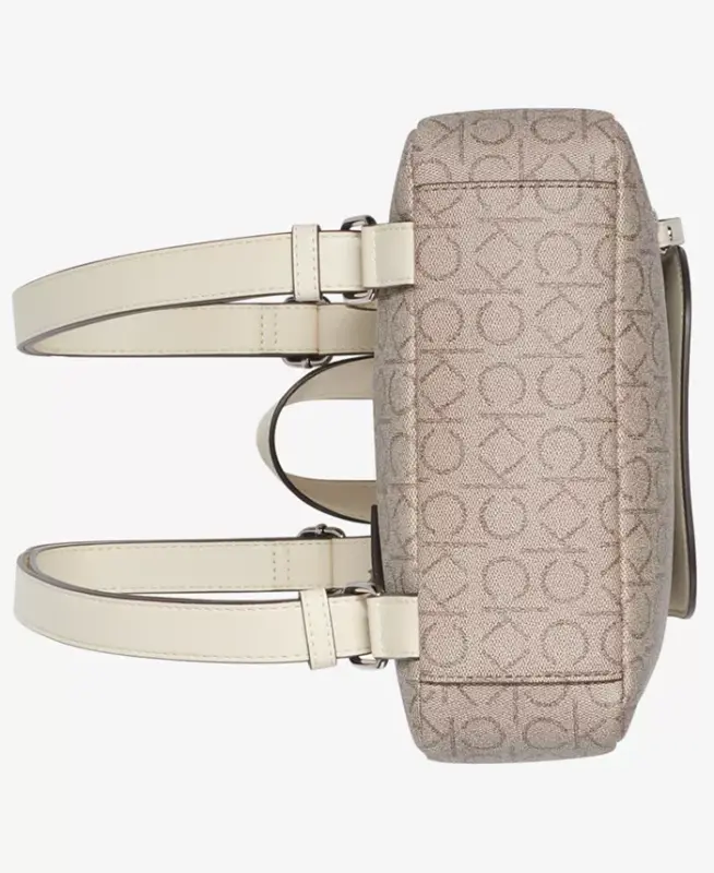 Garnet Signature Triple Compartment Backpack - Almond Taupe/White - 4