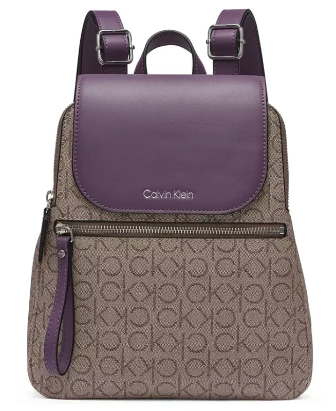 Garnet Signature Triple Compartment Backpack - Alm Tpe/wntr Plum - CALVIN KLEIN
