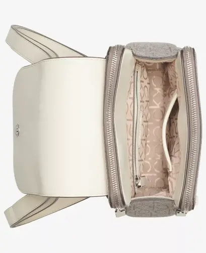 Garnet Signature Triple Compartment Backpack-Almond Taupe/White - 3