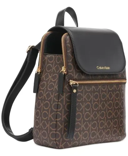 Garnet Signature Triple Compartment Backpack-Brown Khaki/Black - 7