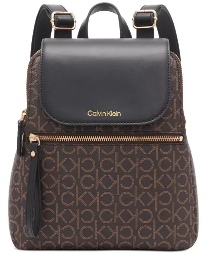 Garnet Signature Triple Compartment Backpack-Brown Khaki/Black - 1