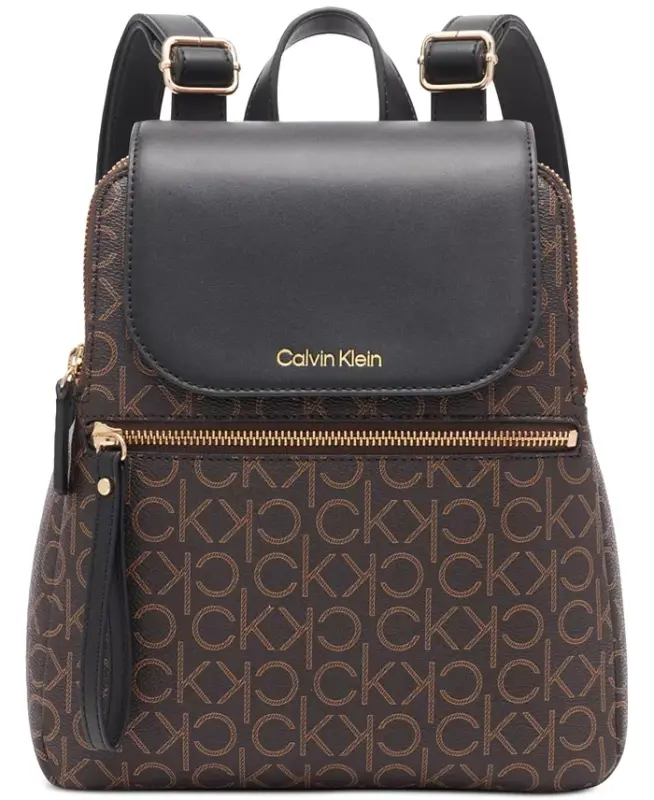 Garnet Signature Triple Compartment Backpack-Brown Khaki/Black - 1