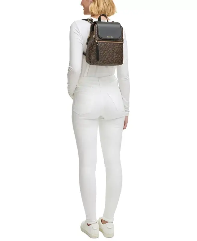 Garnet Signature Triple Compartment Backpack-Brown Khaki/Black - 2