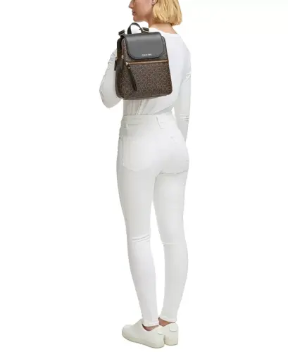 Garnet Signature Triple Compartment Backpack-Brown Khaki/Black - 3