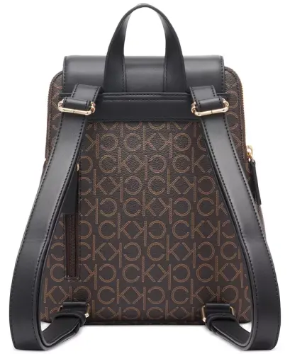 Garnet Signature Triple Compartment Backpack-Brown Khaki/Black - 4