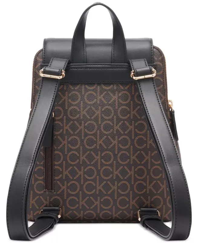Garnet Signature Triple Compartment Backpack-Brown Khaki/Black - 4