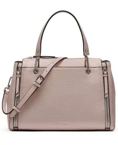 Garnet Triple Compartment Medium Satchel Bag - Petal - 1